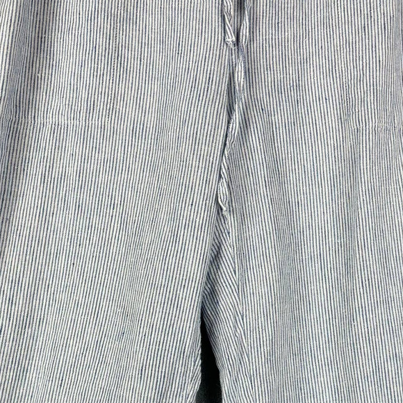 Chico's Pants Women Size 2P/US 12 Petite Linen White Blue Stripe TINY FLAW - Picture 5 of 9